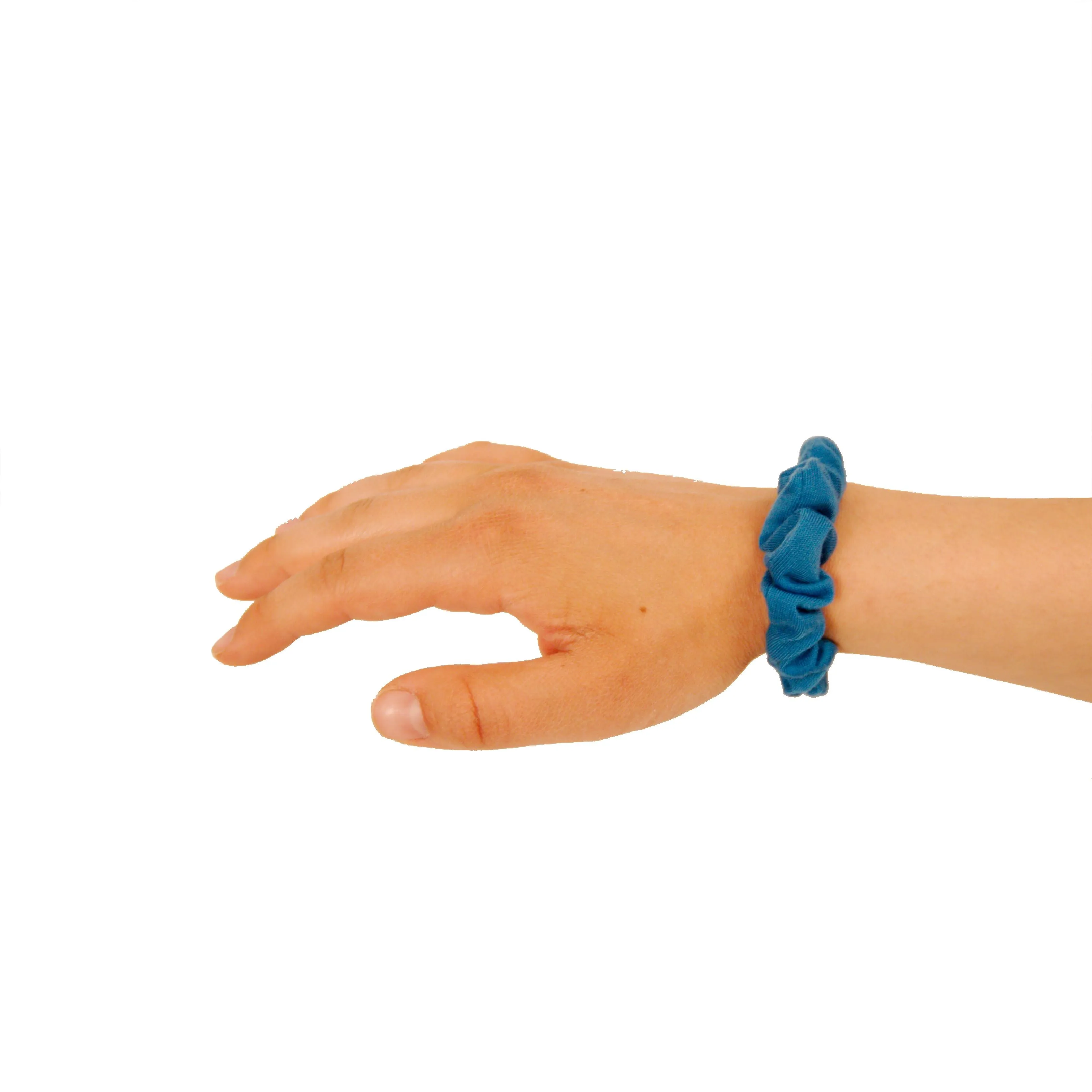 Amelia Beauty, Medium Ocean Mix Jersey Scrunchies, 2.5in Diameter, Gentle on Hair, Strong Hold, No Snag, No Dents or Creases. 10 Pack