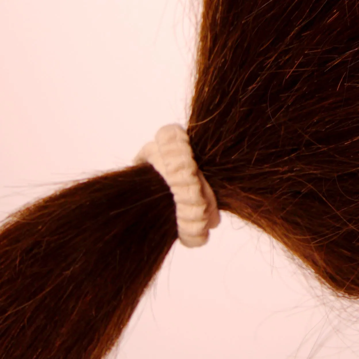 Amelia Beauty, Tan Skinny Jersey Scrunchies, 2.125in Diameter, Gentle on Hair, Strong Hold, No Snag, No Dents or Creases. 12 Pack
