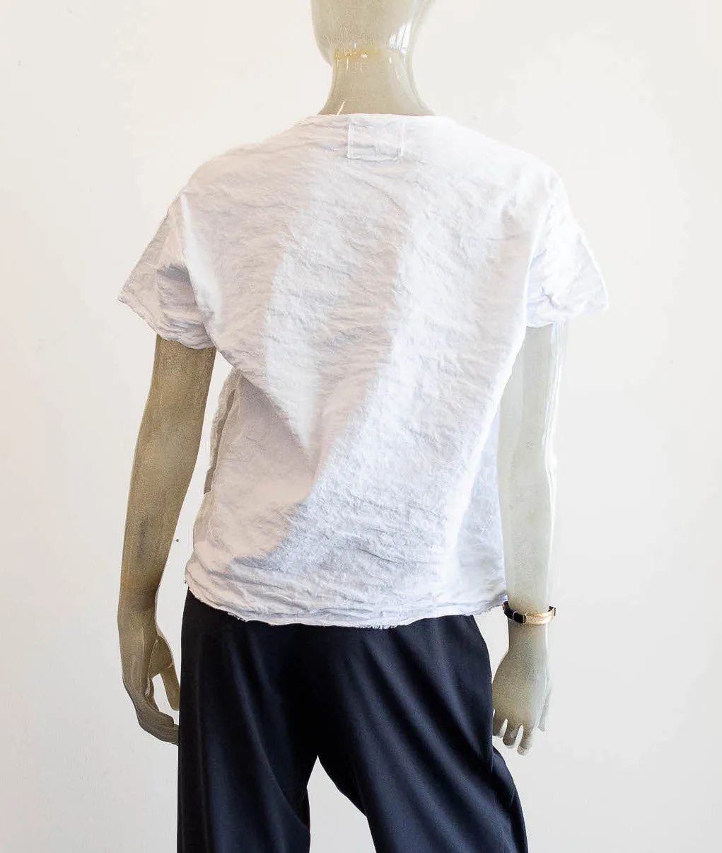 Aquamente White Cotton Crinkle Blouse