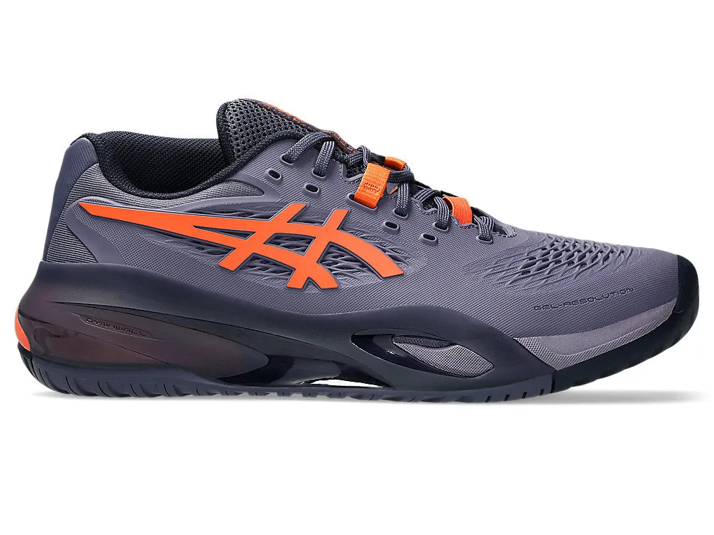 Asics Men's GEL-RESOLUTION X Wide Tennis Shoes in Greyish Purple/Nova Orange