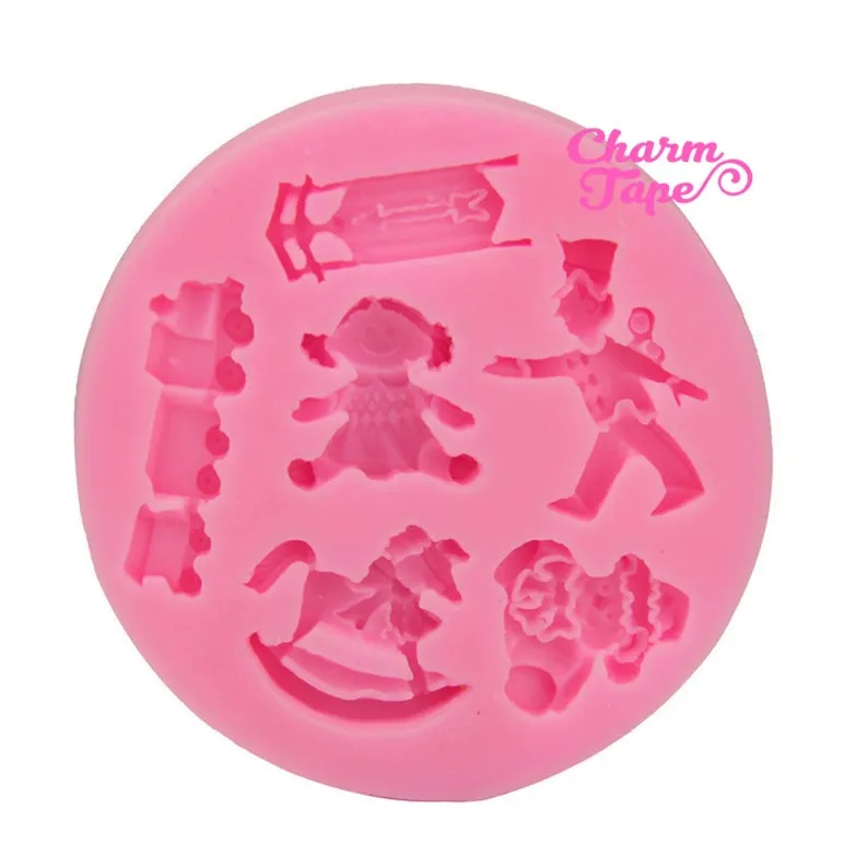 Baby Shower Theme Food Graded Silicone Mold for Cake, Fondant, Cake Decorating Supplies 6 cavity H1752