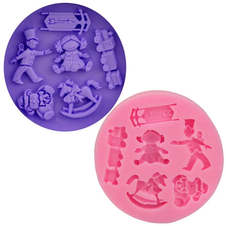 Baby Shower Theme Food Graded Silicone Mold for Cake, Fondant, Cake Decorating Supplies 6 cavity H1752