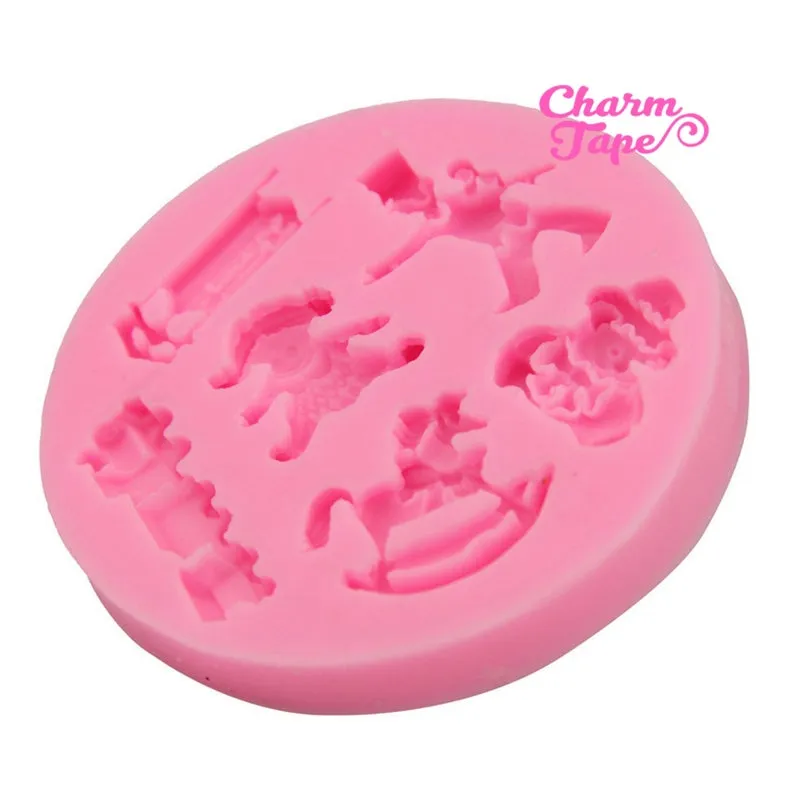 Baby Shower Theme Food Graded Silicone Mold for Cake, Fondant, Cake Decorating Supplies 6 cavity H1752