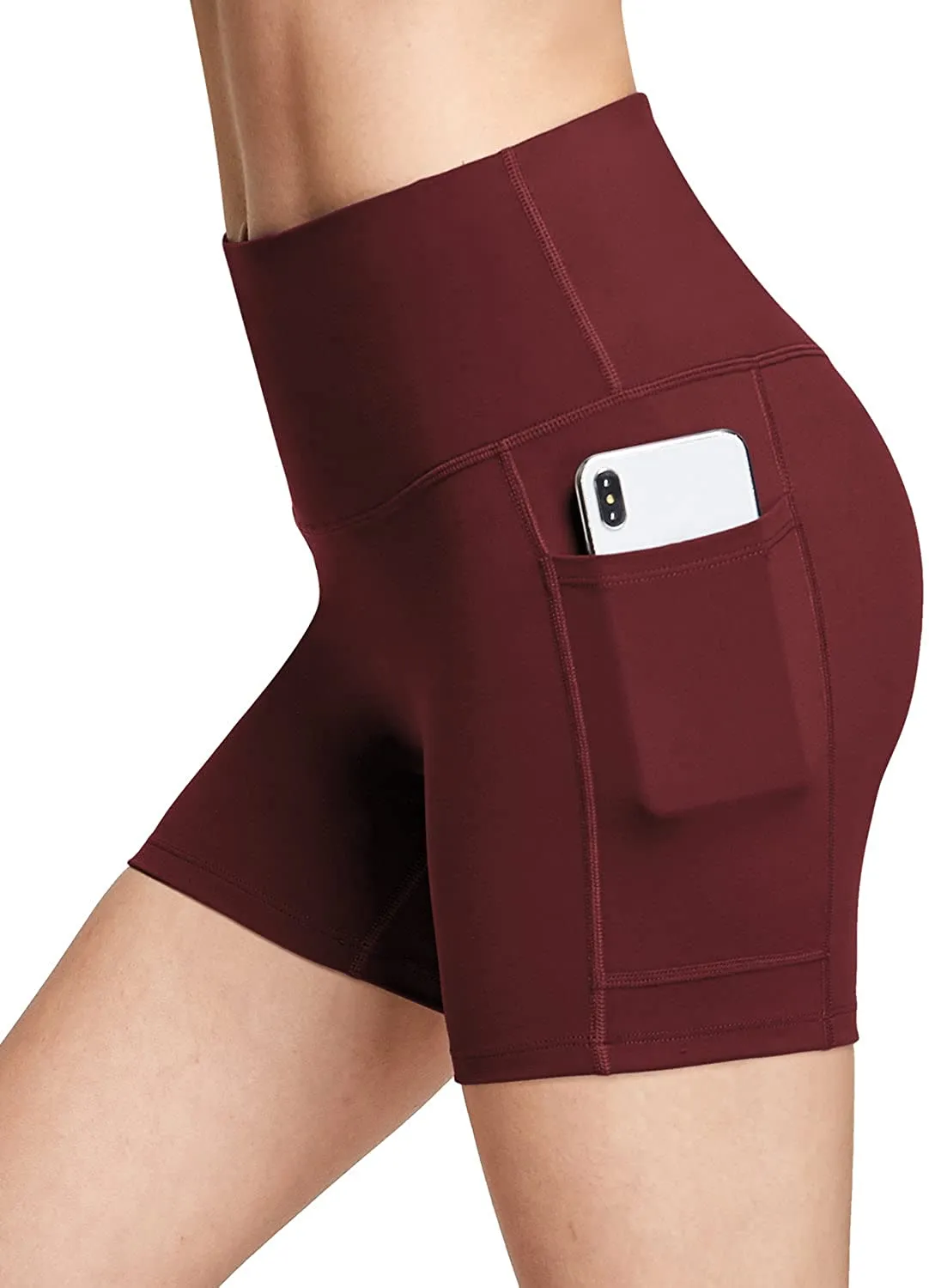 BALEAF Women's 8"/ 7"/ 5" High Waist Biker Shorts Workout Yoga Running Gym Compression Spandex Shorts Side Pockets