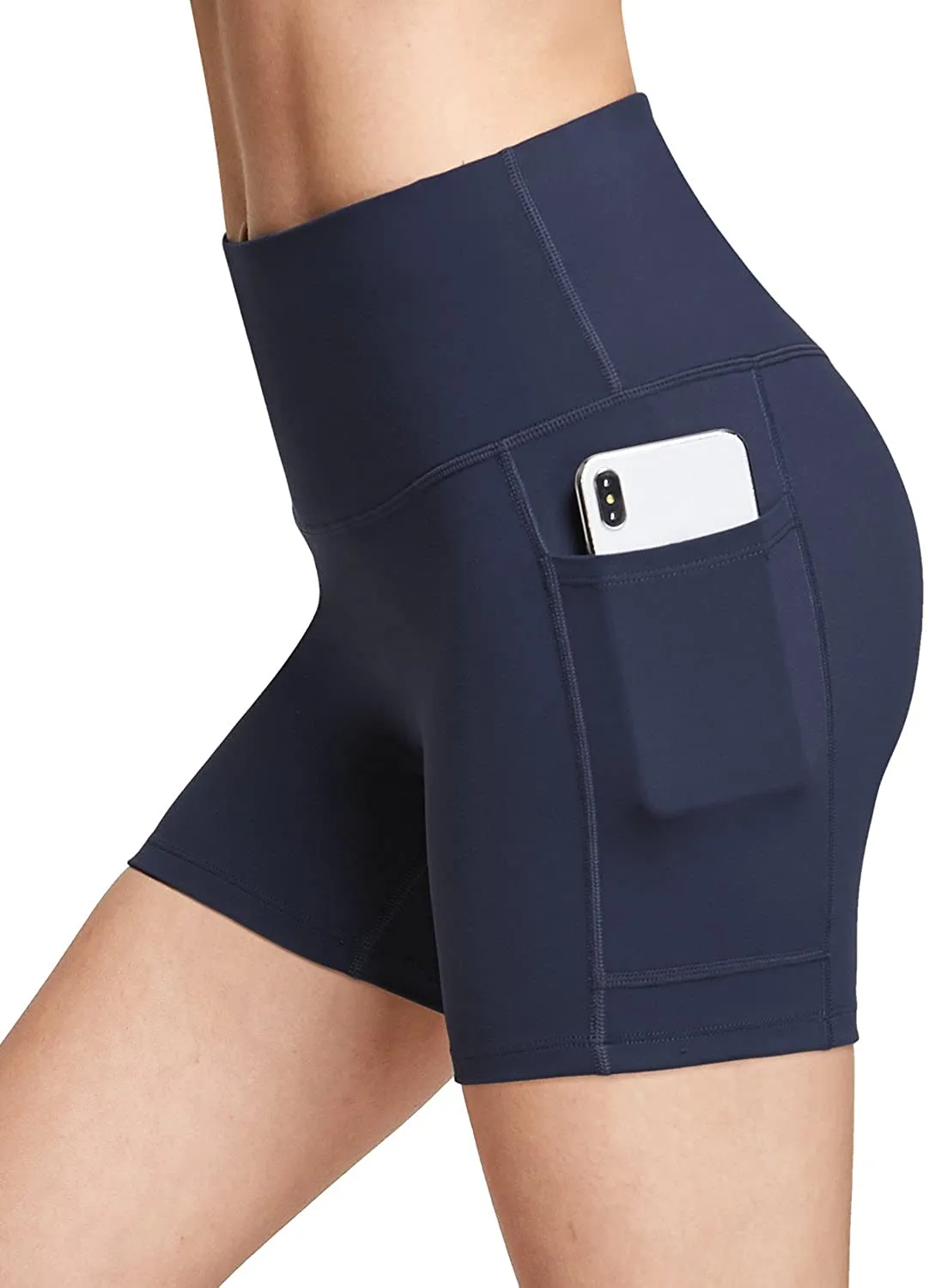 BALEAF Women's 8"/ 7"/ 5" High Waist Biker Shorts Workout Yoga Running Gym Compression Spandex Shorts Side Pockets