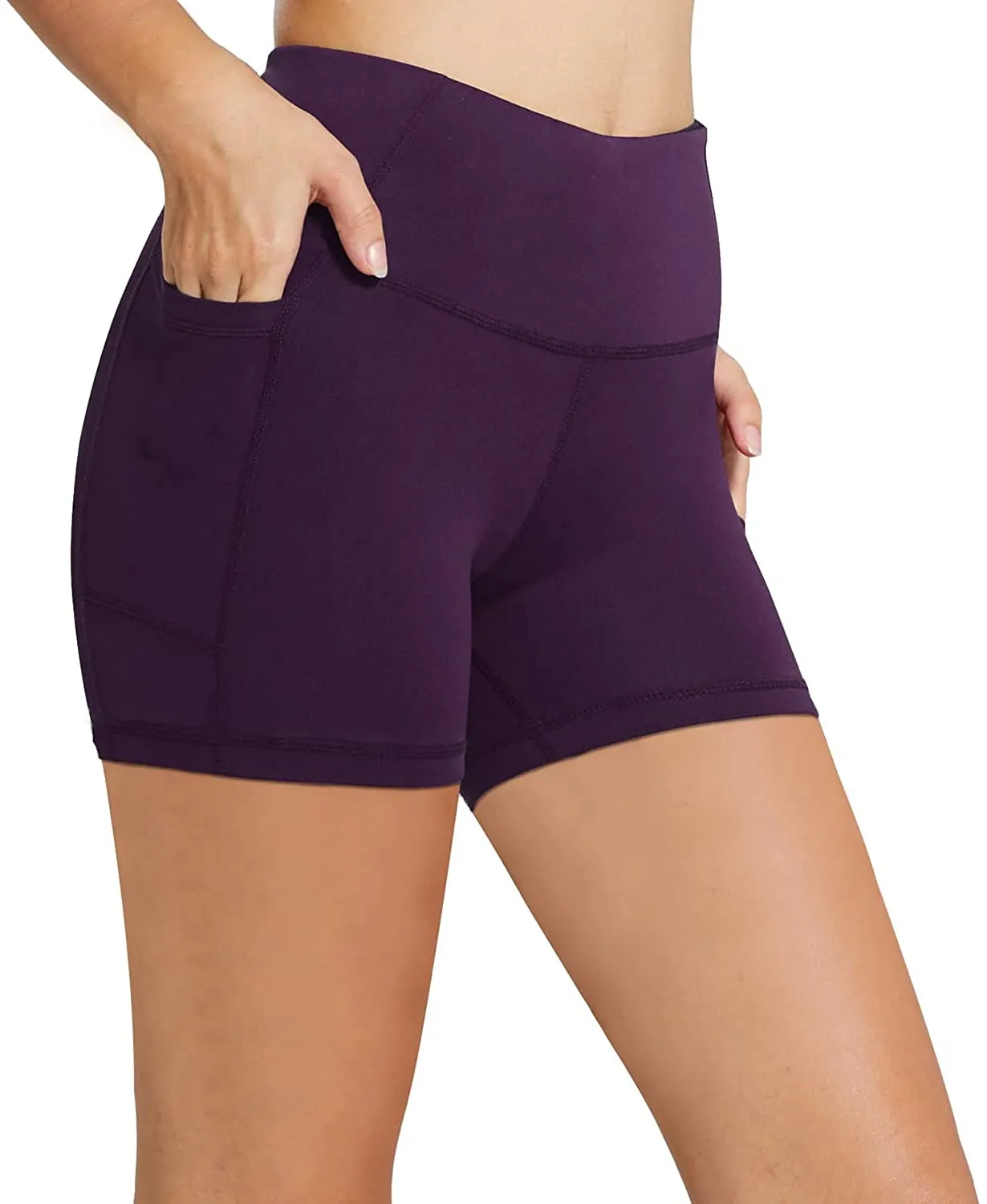 BALEAF Women's 8"/ 7"/ 5" High Waist Biker Shorts Workout Yoga Running Gym Compression Spandex Shorts Side Pockets