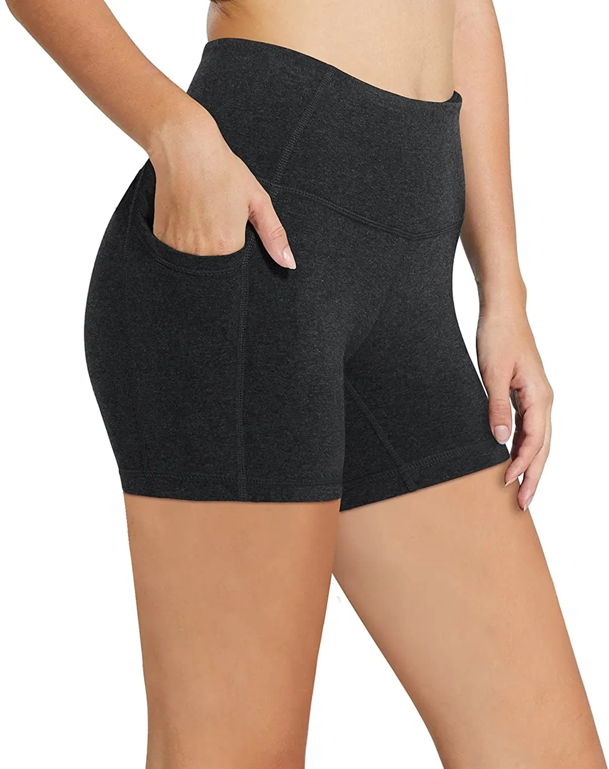 BALEAF Women's 8"/ 7"/ 5" High Waist Biker Shorts Workout Yoga Running Gym Compression Spandex Shorts Side Pockets