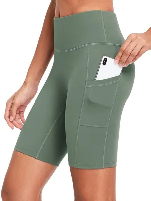 BALEAF Women's 8"/ 7"/ 5" High Waist Biker Shorts Workout Yoga Running Gym Compression Spandex Shorts Side Pockets