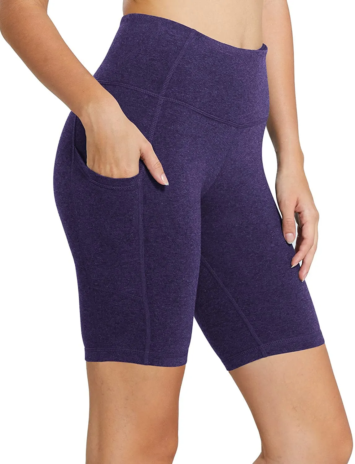 BALEAF Women's 8"/ 7"/ 5" High Waist Biker Shorts Workout Yoga Running Gym Compression Spandex Shorts Side Pockets