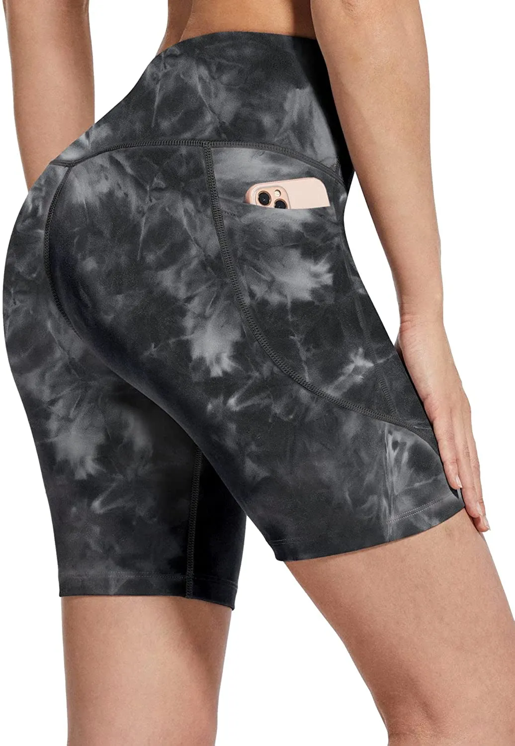 BALEAF Women's 8"/ 7"/ 5" High Waist Biker Shorts Workout Yoga Running Gym Compression Spandex Shorts Side Pockets