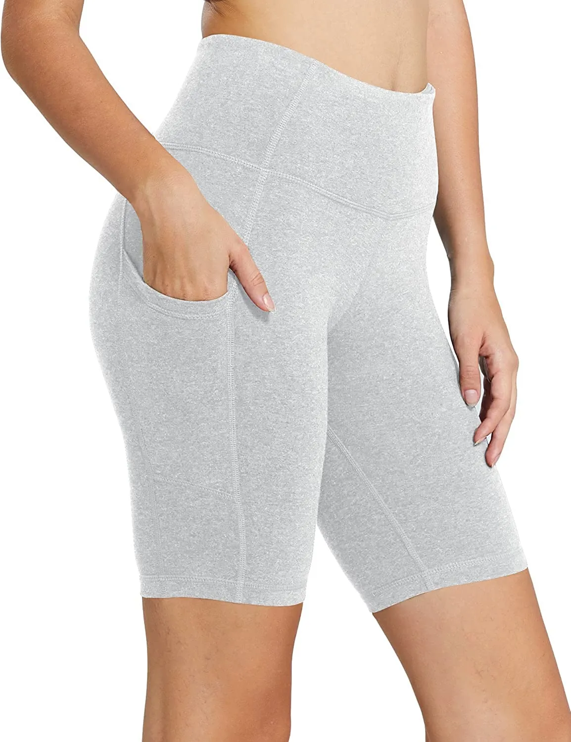 BALEAF Women's 8"/ 7"/ 5" High Waist Biker Shorts Workout Yoga Running Gym Compression Spandex Shorts Side Pockets