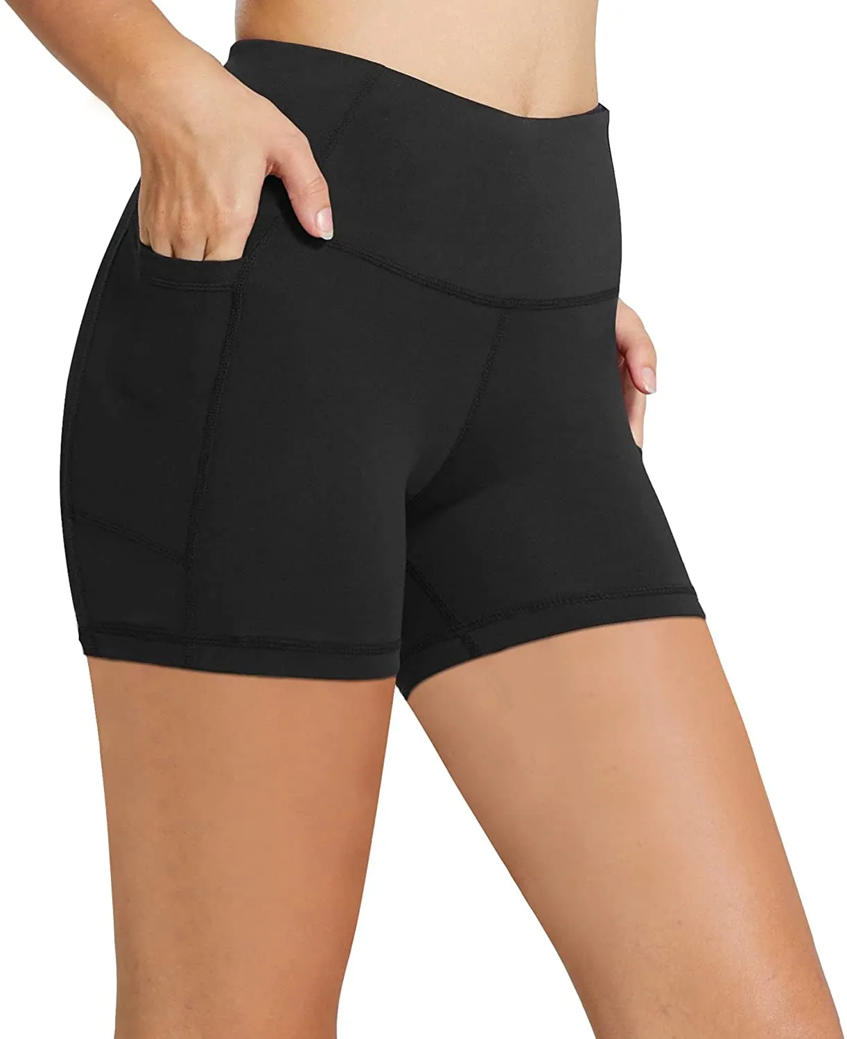 BALEAF Women's 8"/ 7"/ 5" High Waist Biker Shorts Workout Yoga Running Gym Compression Spandex Shorts Side Pockets