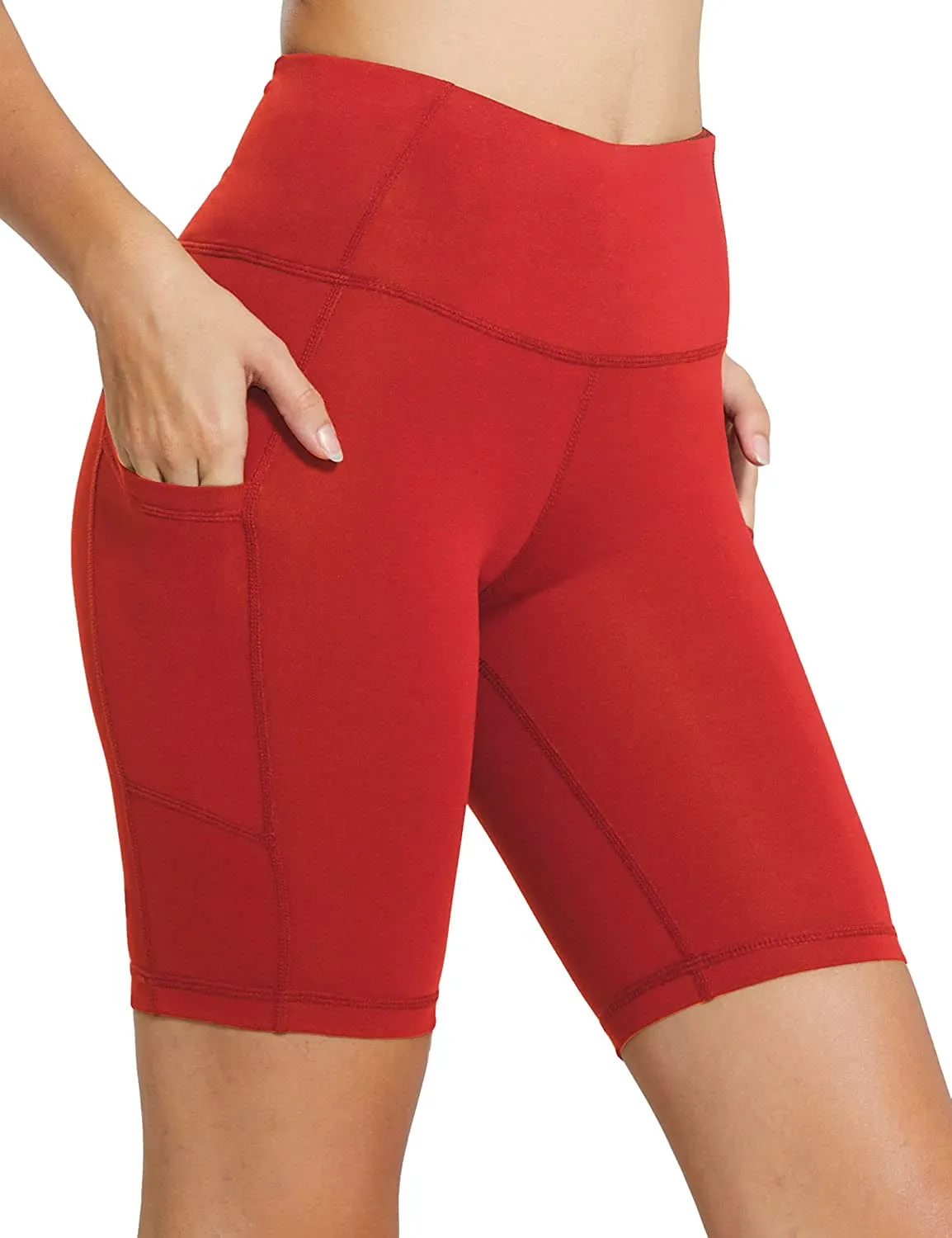 BALEAF Women's 8"/ 7"/ 5" High Waist Biker Shorts Workout Yoga Running Gym Compression Spandex Shorts Side Pockets