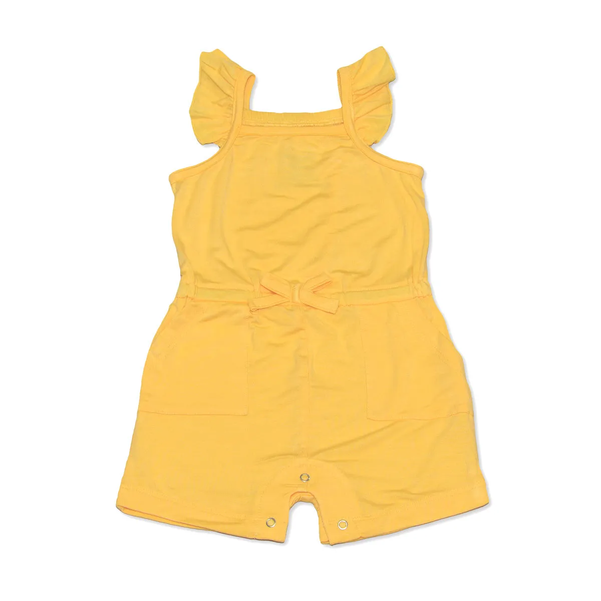 Bamboo Sleeveless Ruffle Romper (Banana Cream)