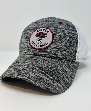 Basketball Athletic Diamond Mesh Snapback Hat - Grey & White