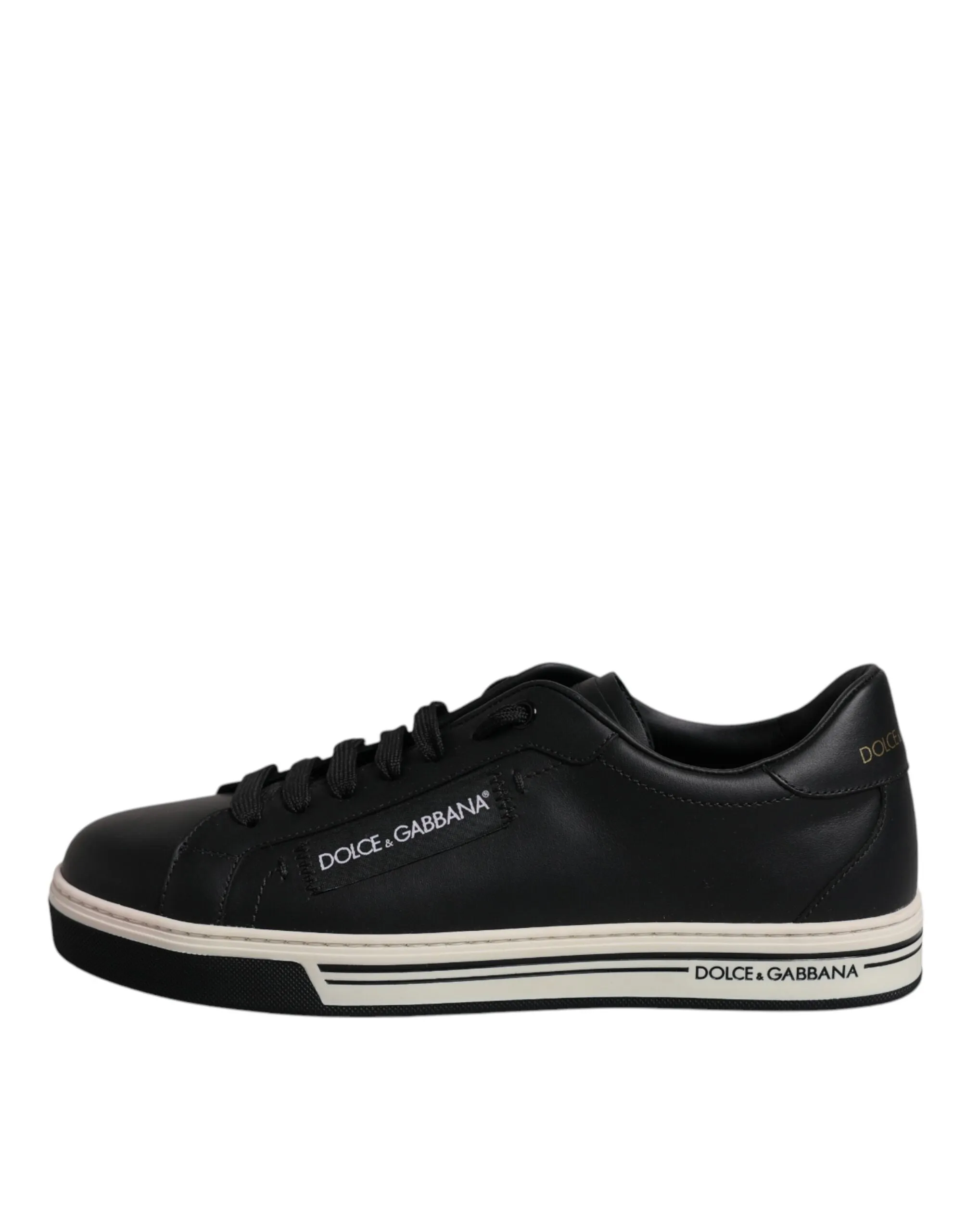 Black Leather Low Top Men Sneakers Shoes