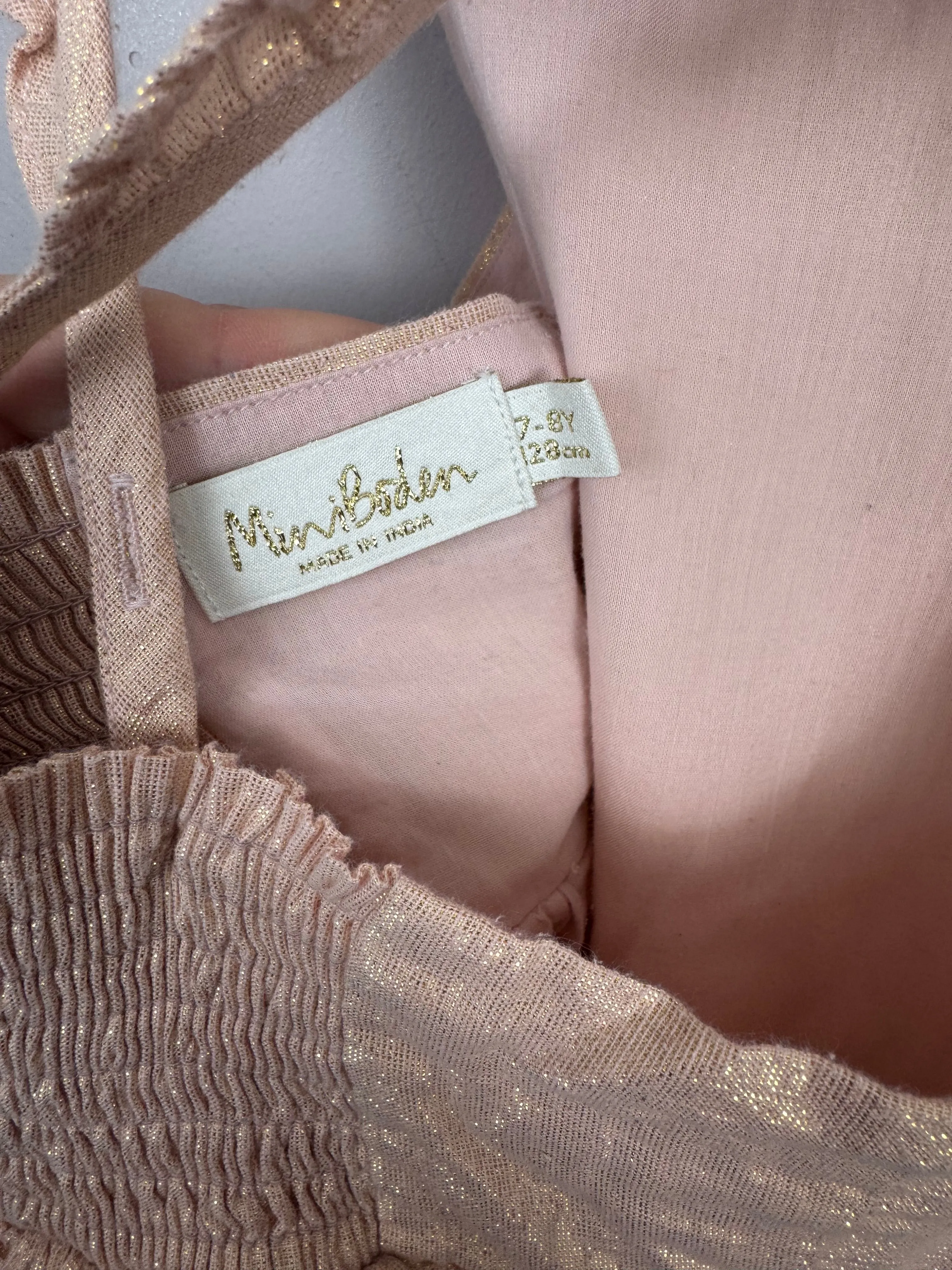 Boden Apricot Sparkle Dress 7-8y (Gold label)