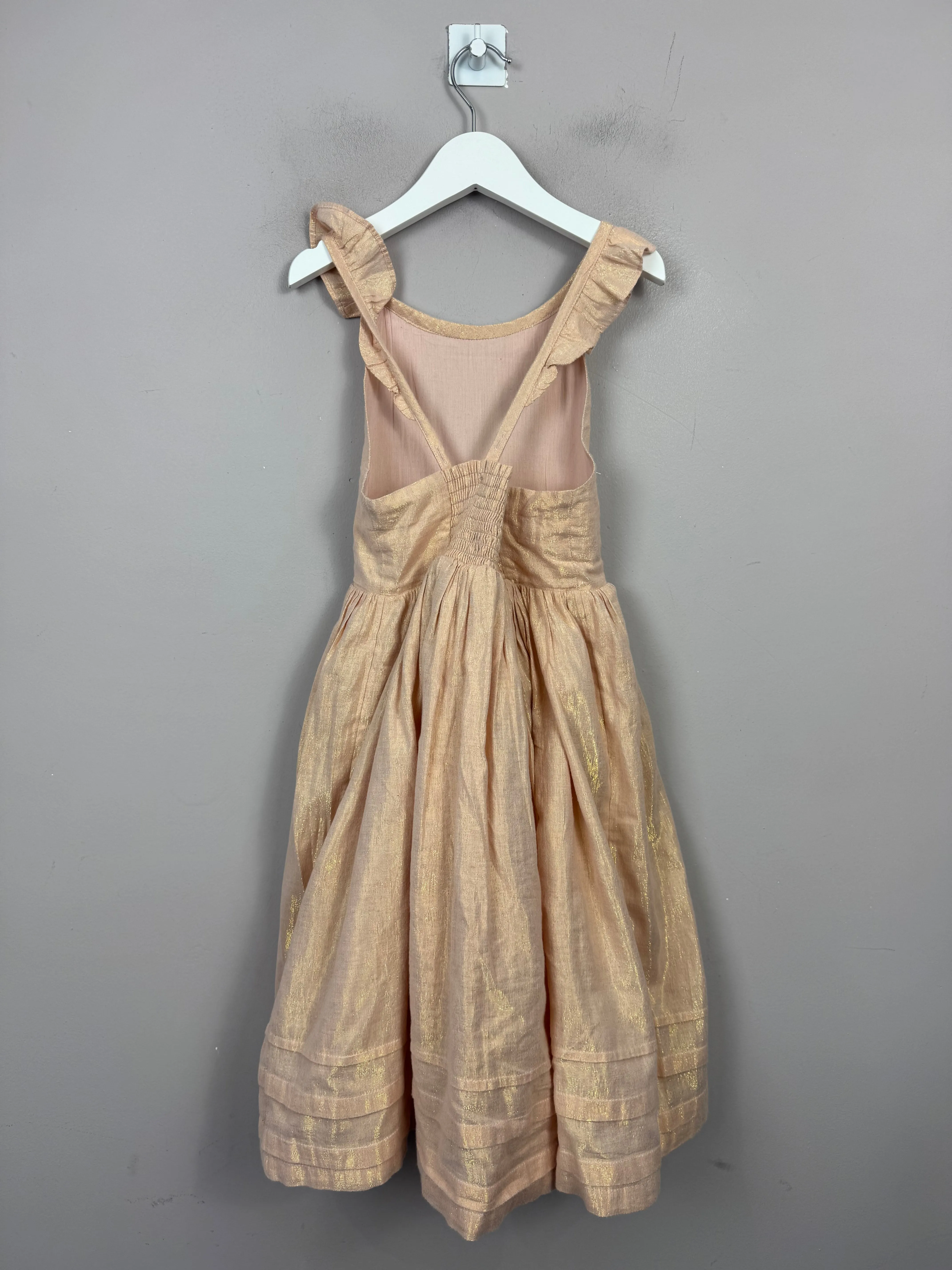 Boden Apricot Sparkle Dress 7-8y (Gold label)
