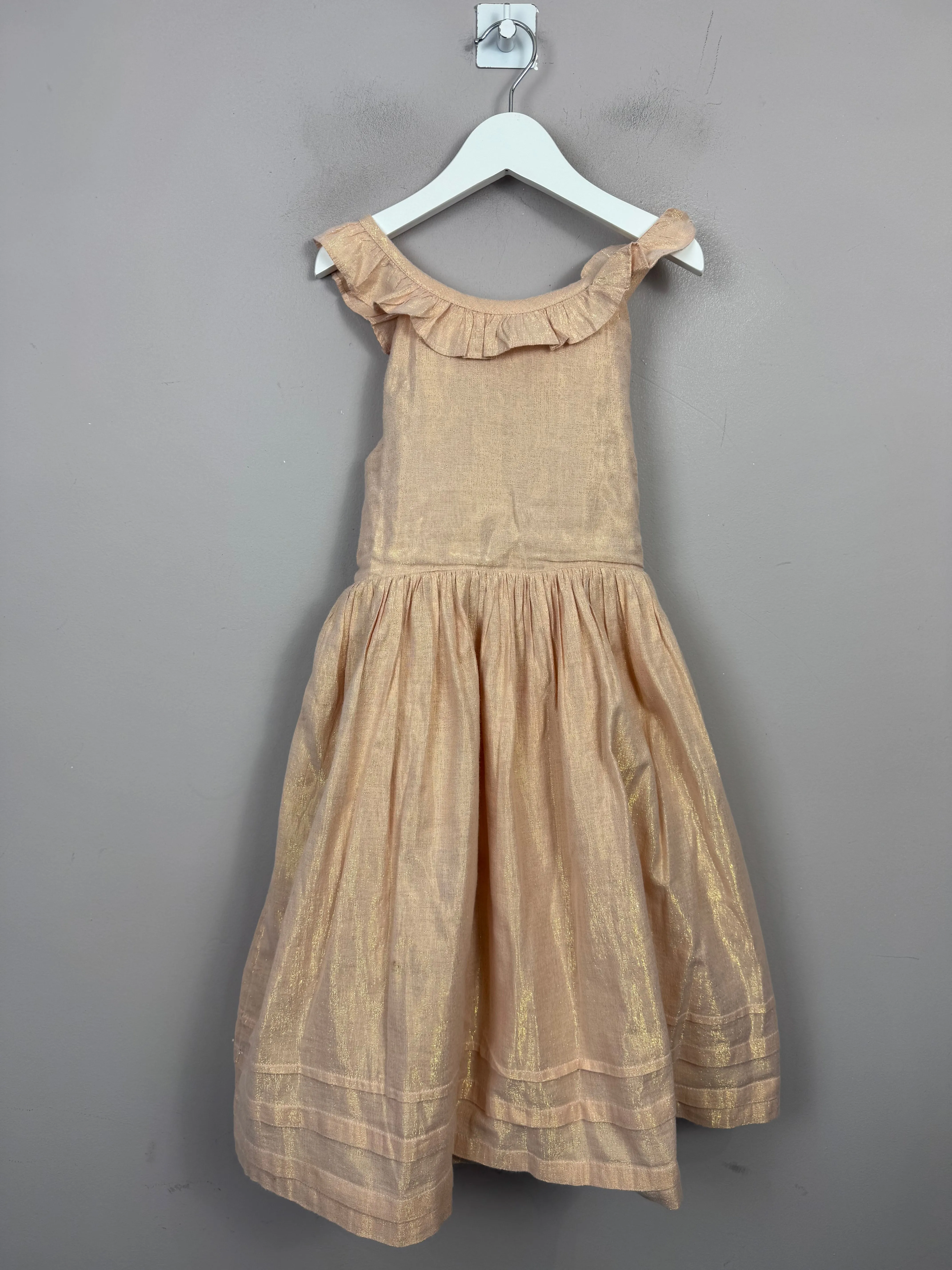 Boden Apricot Sparkle Dress 7-8y (Gold label)
