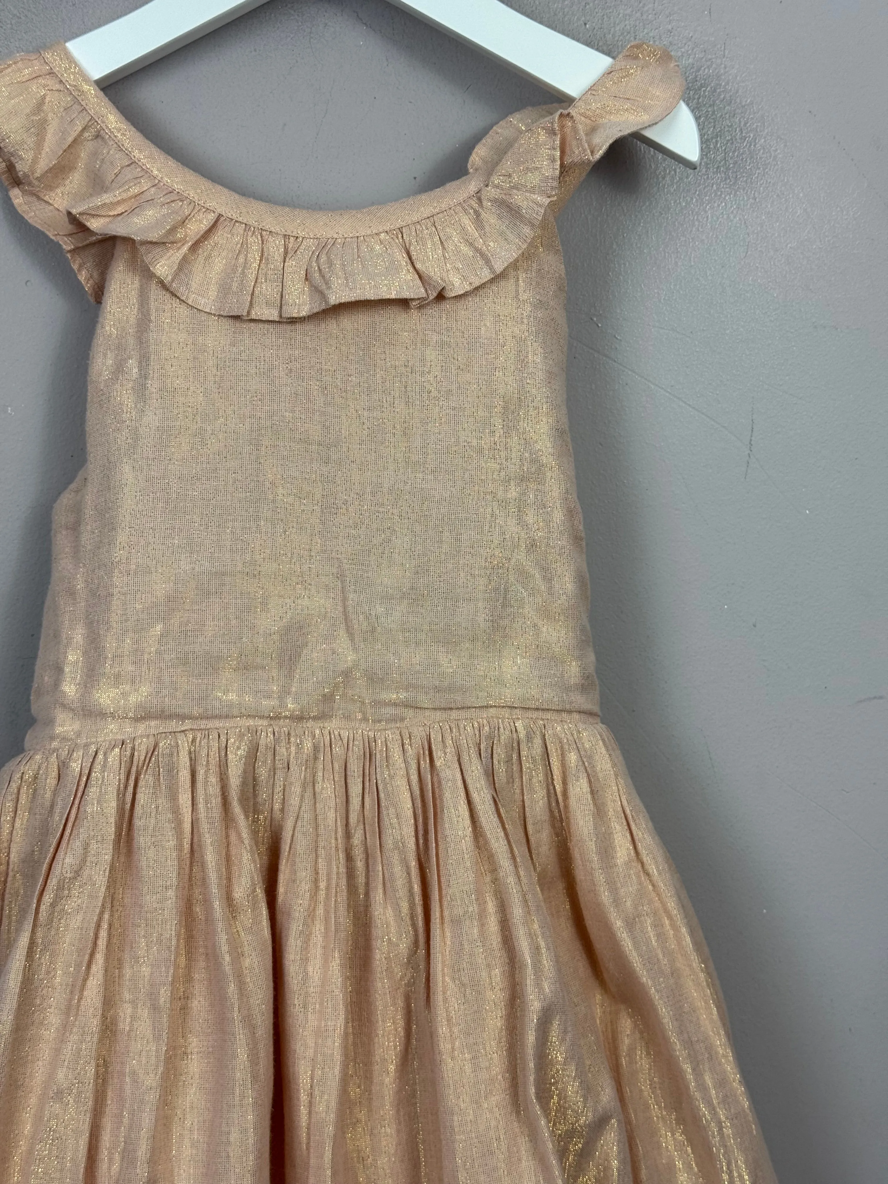 Boden Apricot Sparkle Dress 7-8y (Gold label)