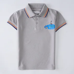 Boys Half Sleeves Polo T-Shirt (Submarine)