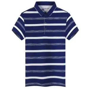Breathable Striped Printed Casual Golf Shirt