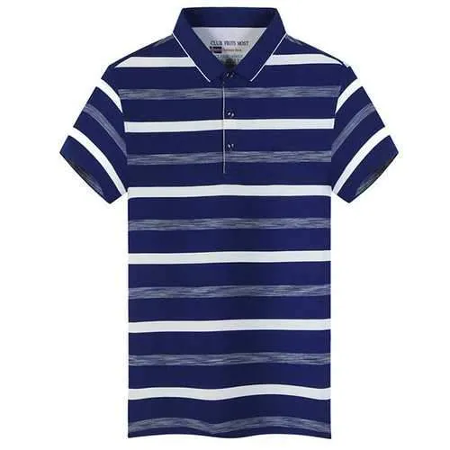 Breathable Striped Printed Casual Golf Shirt