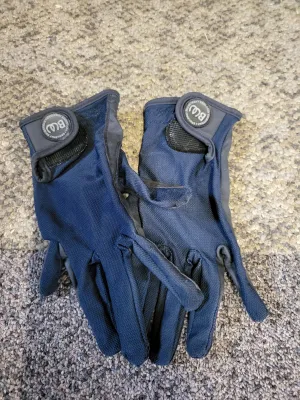 Bridleway Summer mesh breathable riding gloves in Navy Blue Size Medium