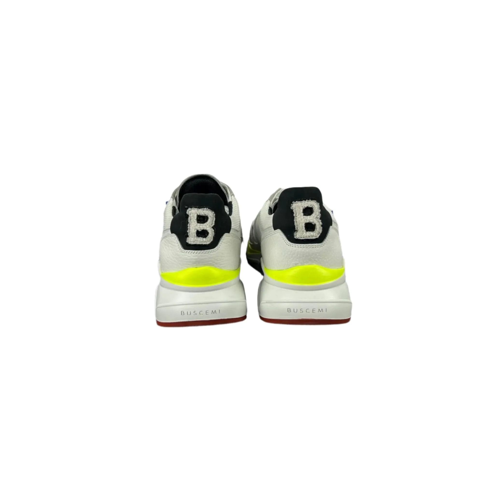Buscemi Men's B Runner White Leather Sneakers SAMPLE