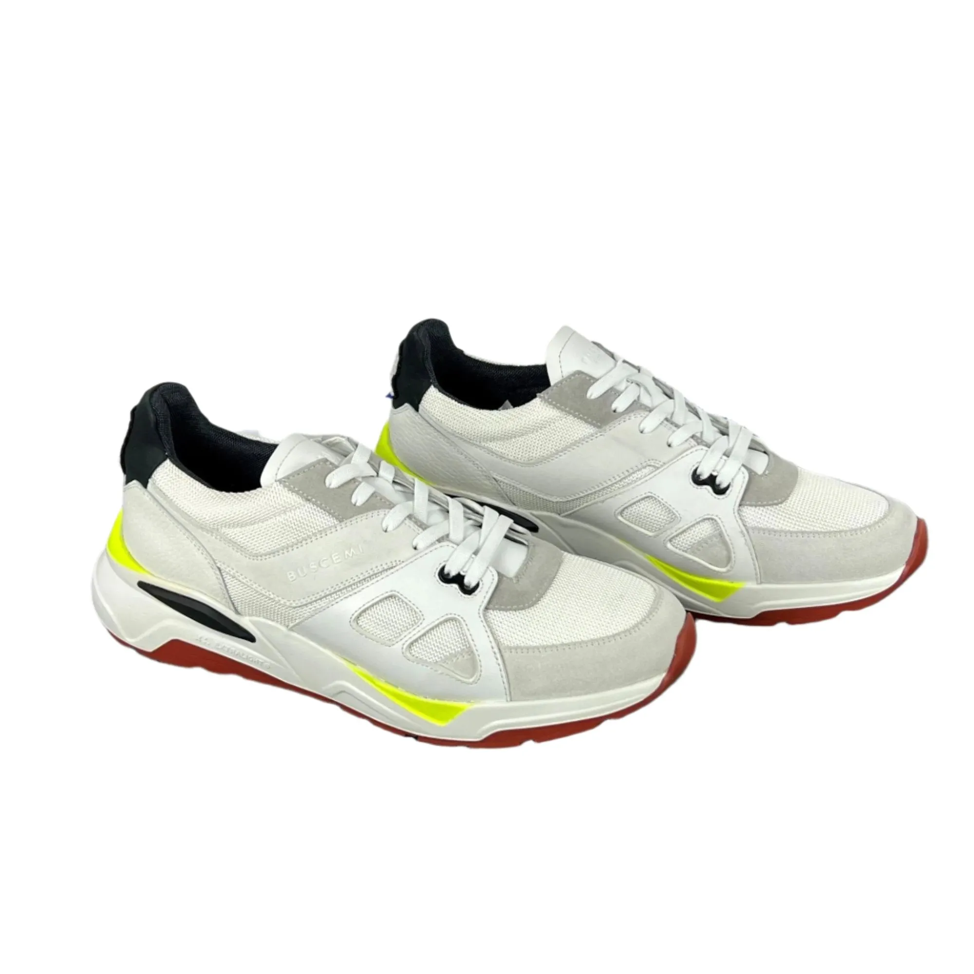 Buscemi Men's B Runner White Leather Sneakers SAMPLE