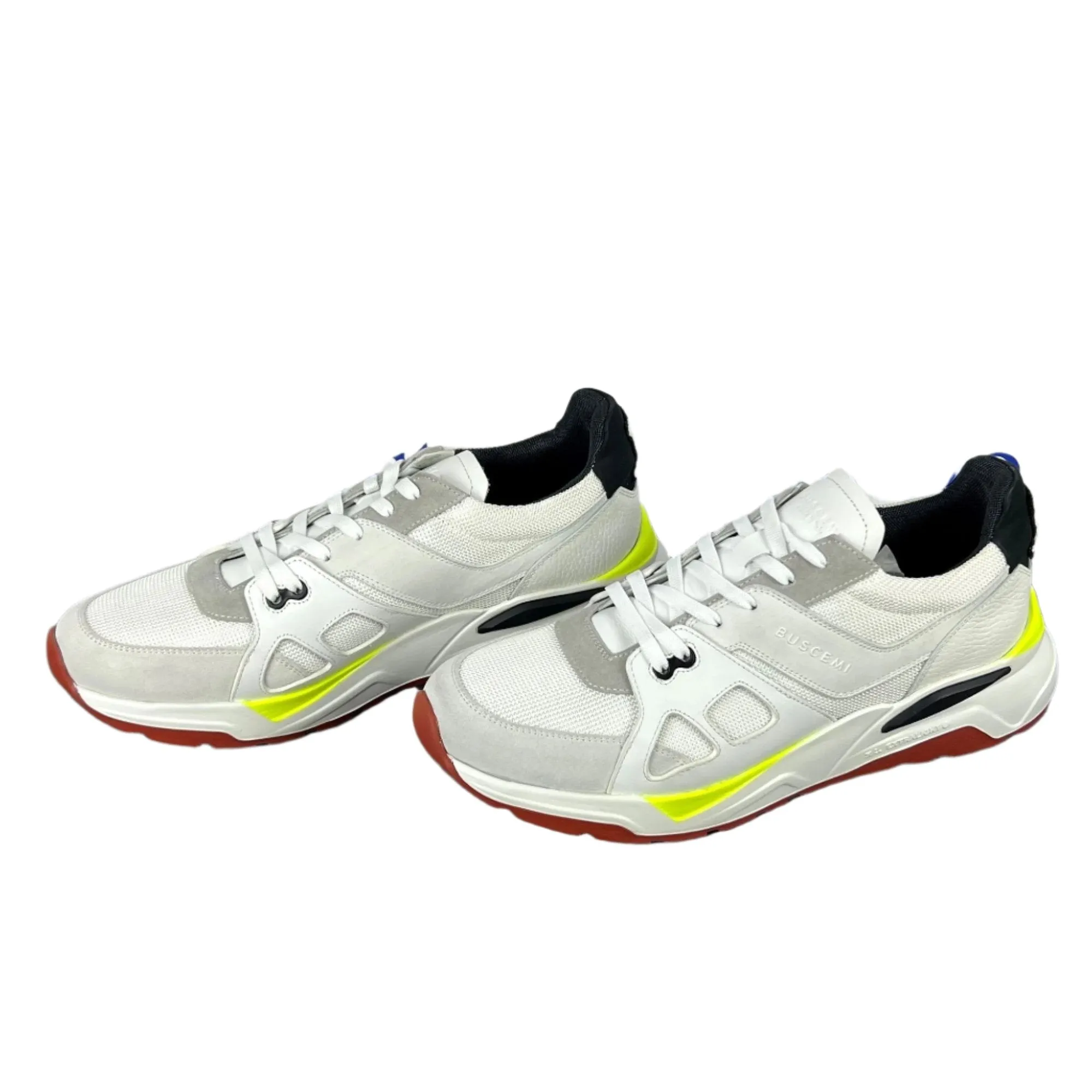 Buscemi Men's B Runner White Leather Sneakers SAMPLE