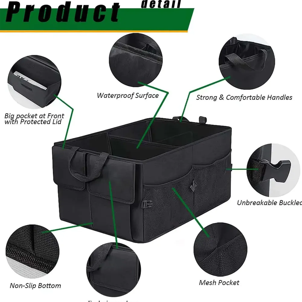 Car Trunk Organizer, Custom-Fit For Ford Mustang, Foldable Car Trunk Storage Box, Storage Bag, Waterproof, Dust-proof, Stain-Resistant, Car Accessories WAFM229