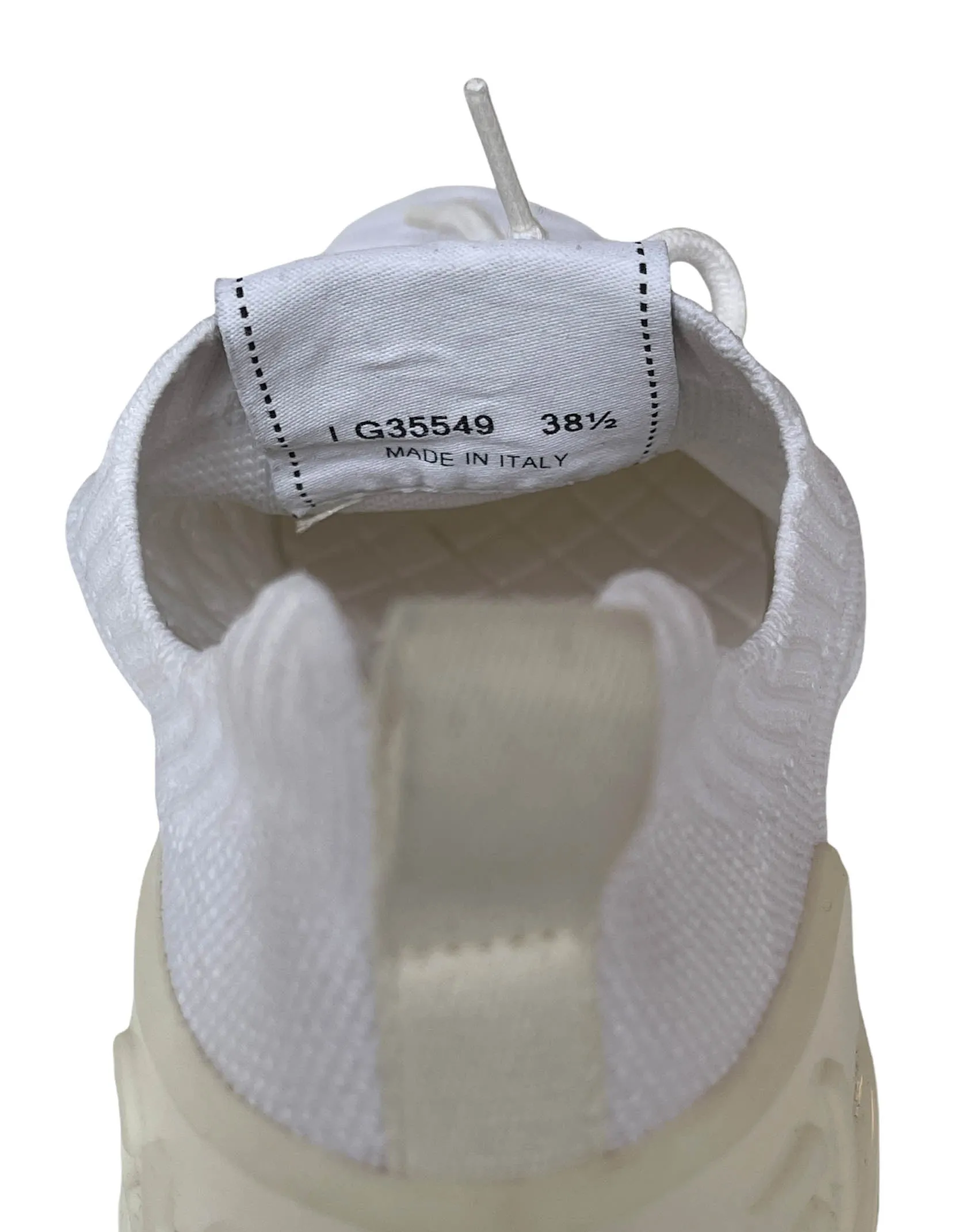 Chanel White Quilted Knit Sock Low Top Athletic Sneakers sz 38.5