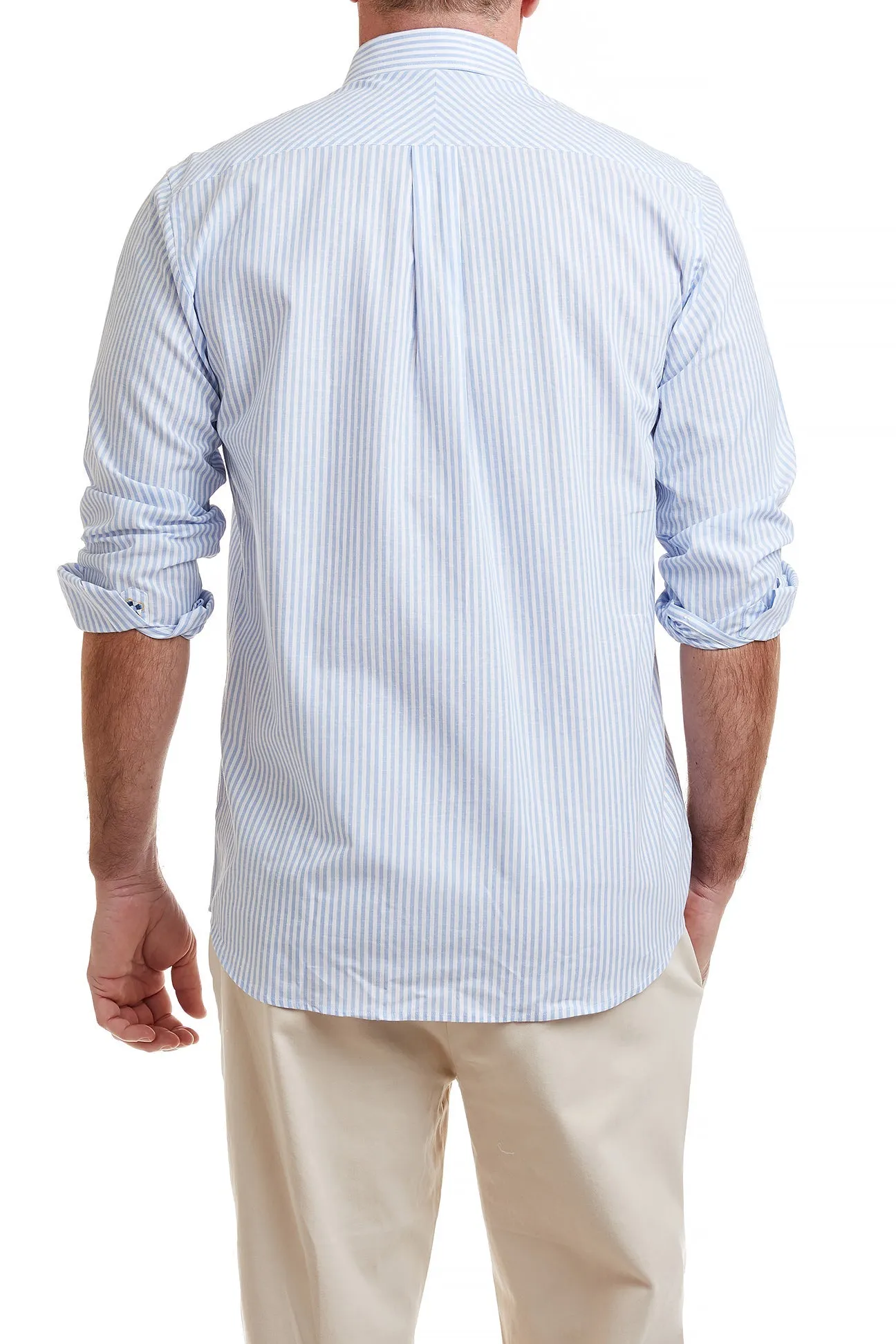 Chase Shirt Linen Blue Stripe