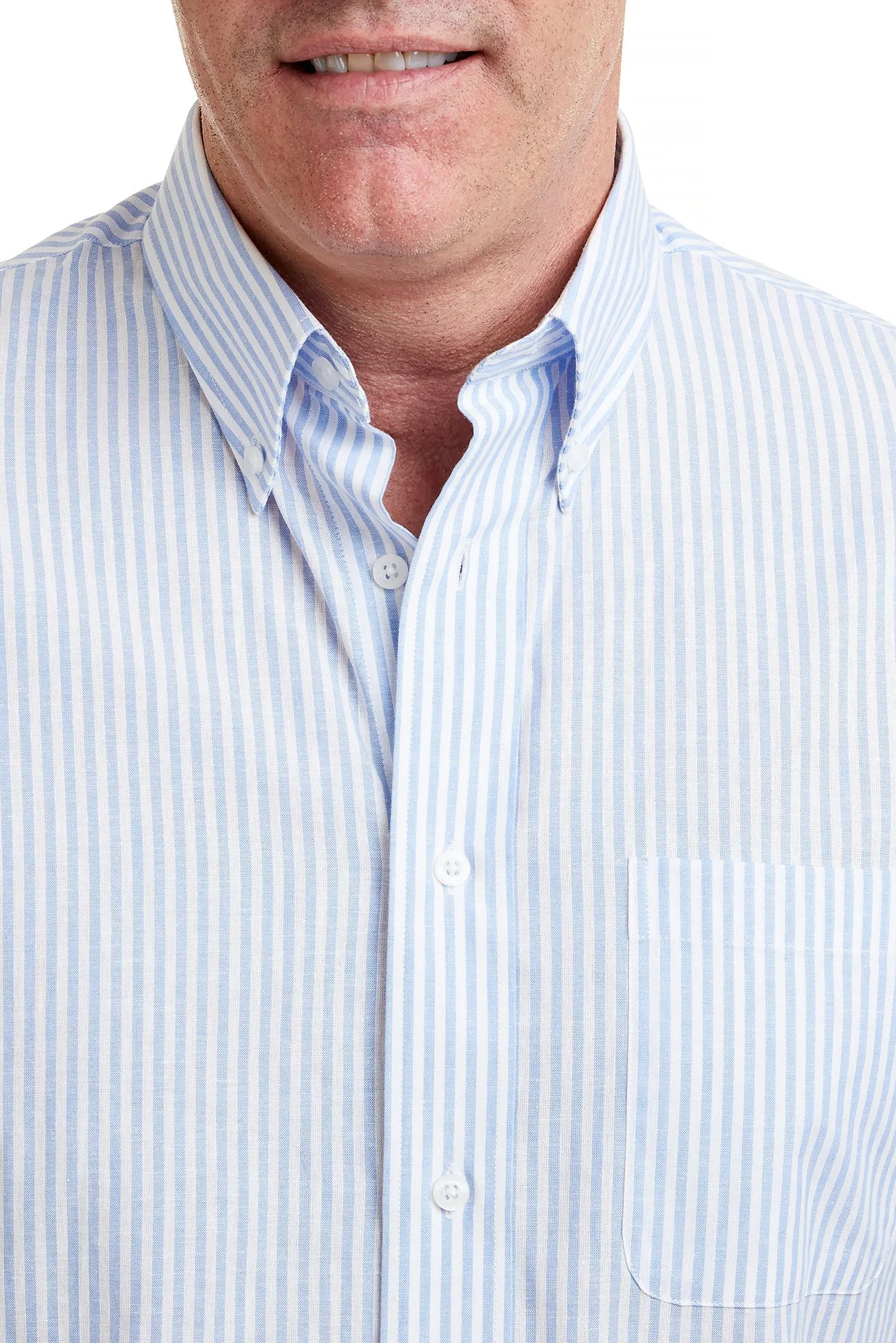 Chase Shirt Linen Blue Stripe