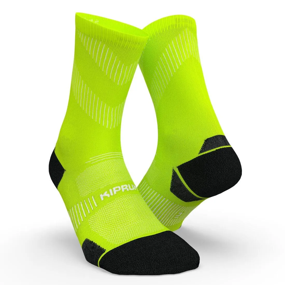 CHAUSSETTES DE RUNNING RUN900 FINES MI-MOLLET NOIRES