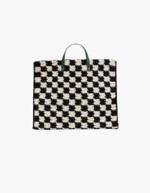 Clare V. Summer Simple Tote in Black & Cream Checker