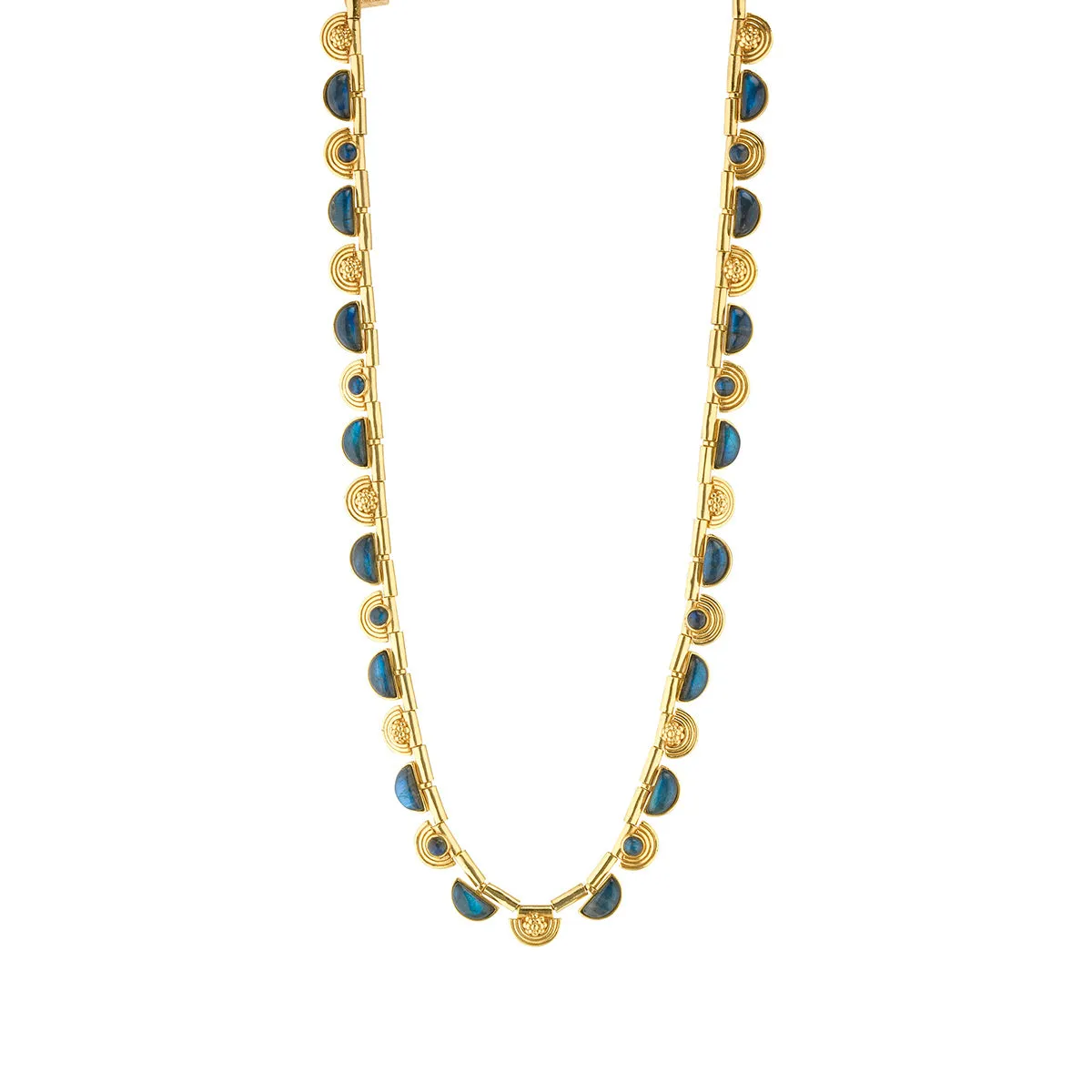 Cleopatra Riviere Necklace, 17" 2" - Blue Labradorite