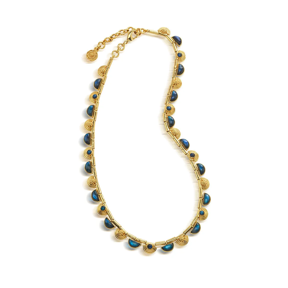 Cleopatra Riviere Necklace, 17" 2" - Blue Labradorite