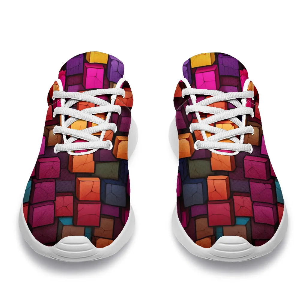 Colorful squares sport sneakers