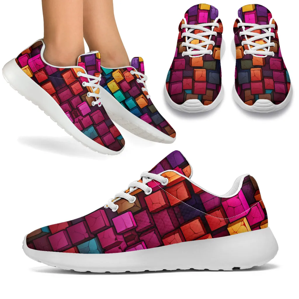 Colorful squares sport sneakers