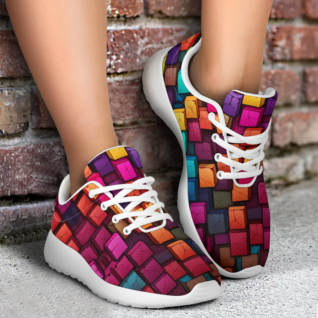 Colorful squares sport sneakers