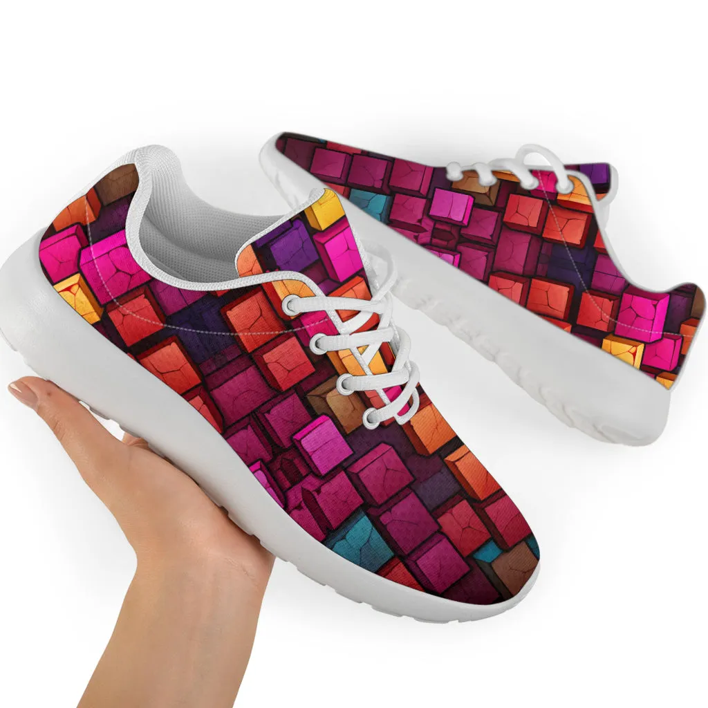 Colorful squares sport sneakers