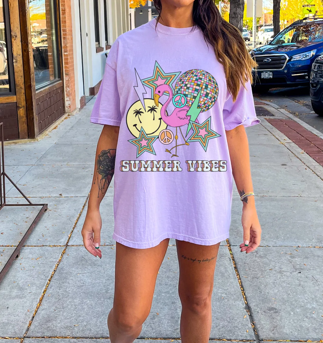 Comfort Colors Summer Vibes Tee/ Summer Beach Cover Up Vacation Summer Tee
