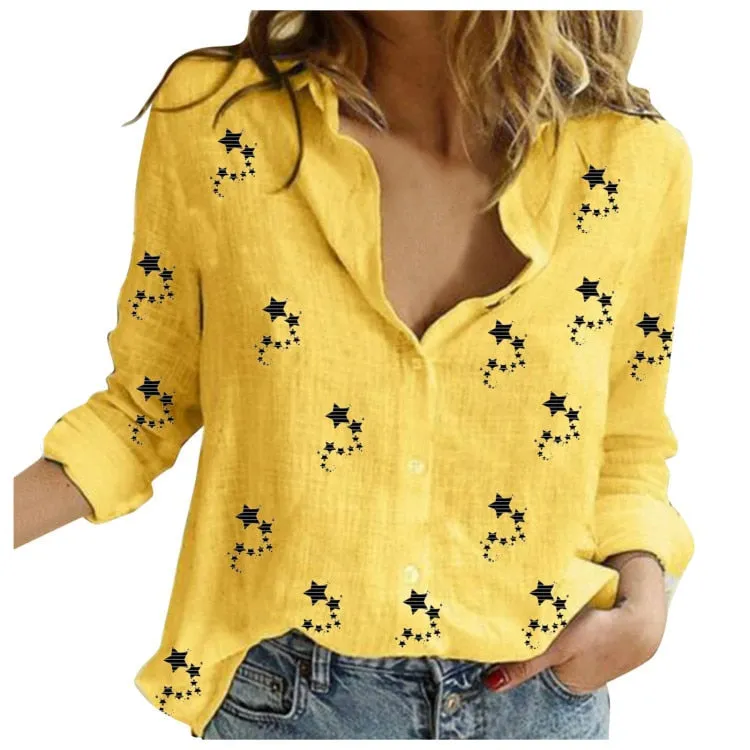 Cotton Linen Button Long Sleeve Shirt Plus sizes