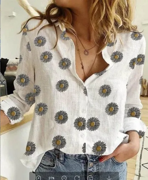 Cotton Linen Button Long Sleeve Shirt Plus sizes