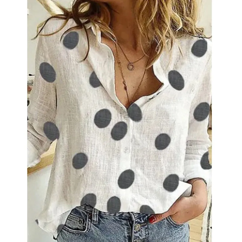 Cotton Linen Button Long Sleeve Shirt Plus sizes