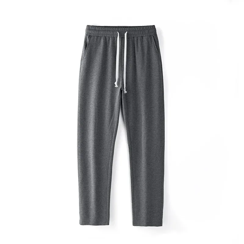 Cotton Straight Pants: Black Baggy Casual Sportswear Fitness Joggers for Autumn Gym Sweatpants