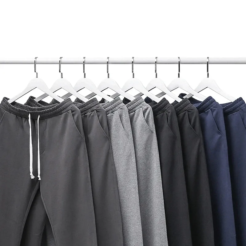 Cotton Straight Pants: Black Baggy Casual Sportswear Fitness Joggers for Autumn Gym Sweatpants