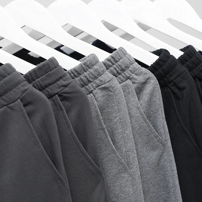 Cotton Straight Pants: Black Baggy Casual Sportswear Fitness Joggers for Autumn Gym Sweatpants
